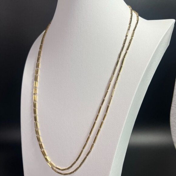 Monet MCM Gold-Tone 56" Tubular Chain Necklace & Matching Clip-On Ball Earrings - Picture 8 of 13